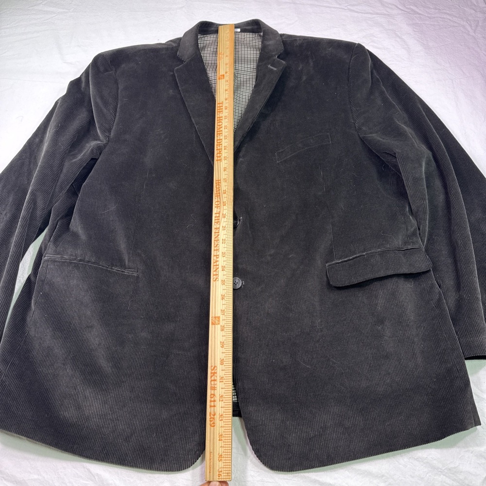 Saddlebred Sport Coat Mens 54L Dark, Gray Corduroy Cotton 2 Button Blazer Academ - Picture 4 of 10